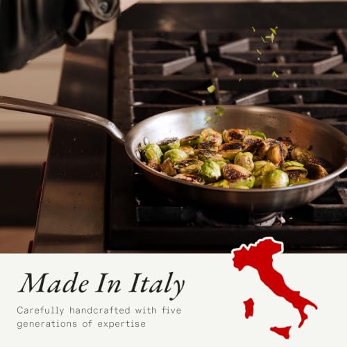 Cookware - 2-Piece Stainless Clad Frying Pan Set - 5-Ply Stainless Clad with Stay-Cool Handle - Professional Cookware - Crafted in Italy - Induction Compatible (2-Piece Set (10", 12"))