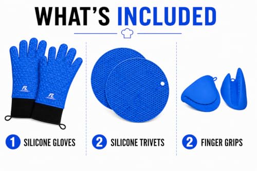 Silicone Oven Gloves (Blue)