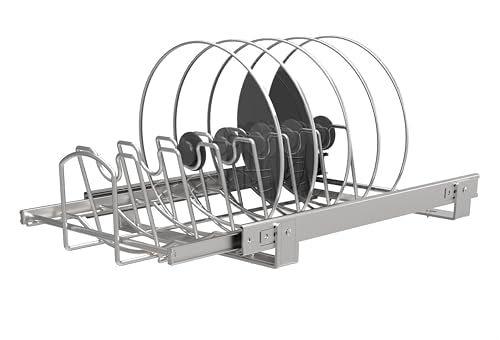 Slide Out Pan and Pot Lid Organizer For Under Cabinet (Pot lid organizer)