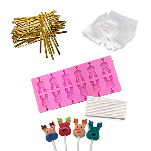 12 Capacity Silicone Deer Lollipop Mold Set (Deer)