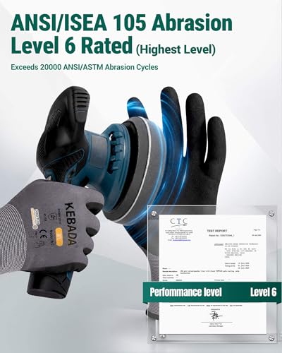 W2 Touchscreen Safety Work Gloves for Men & Women (6 Count)