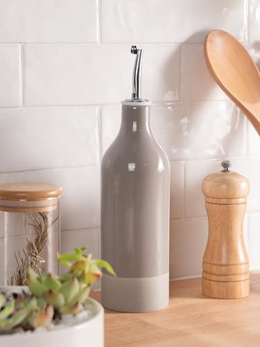 16oz Ceramic Oil Dispenser Bottle (Cinnamon Brown / 1 Piece (Milkyway))