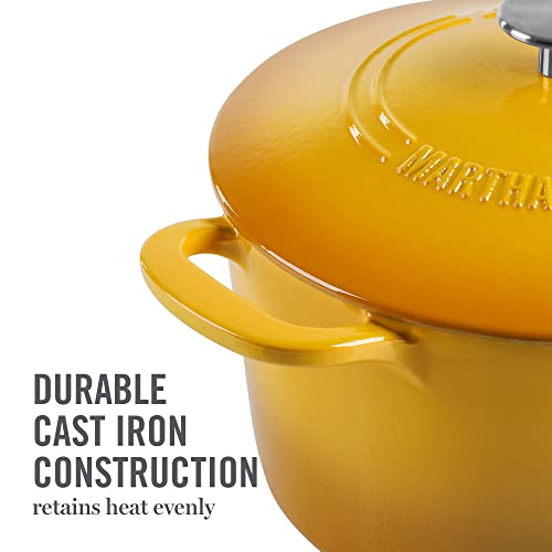 Gatwick 7 Quart Enamel Cast Iron Dutch Oven Pot with Lid (Yellow / 7-Quart)