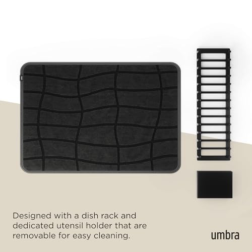 Udry Dish Drying Rack with Microfiber Mat (24" x 17" / Black)