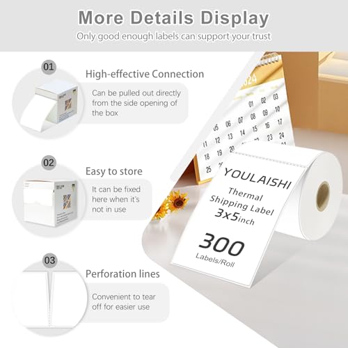 3 X 5 Inch Rectangle Sticker White Moving Labels for Boxes (White)