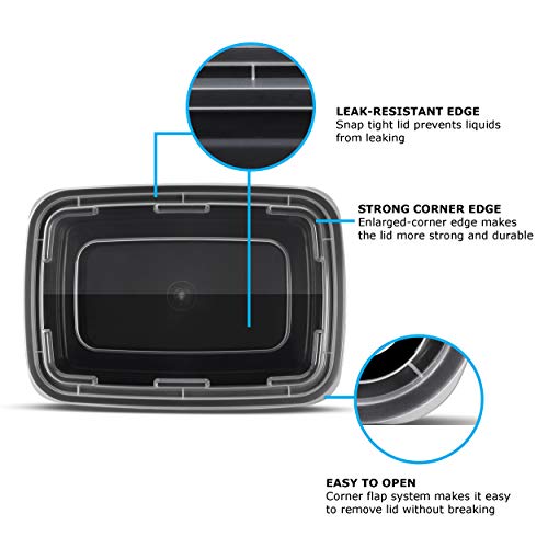 Meal Prep Containers 1 Compartment Food Storage Containers with Lids (16OZ-150PK)