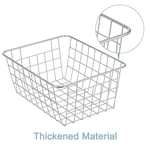 Wire Kitchen Storage Basket 4 Packs (Silver)