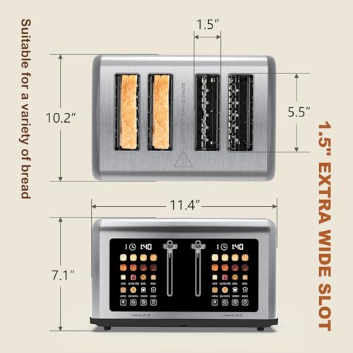 4 Slice Toaster Touch Screen (Silver)