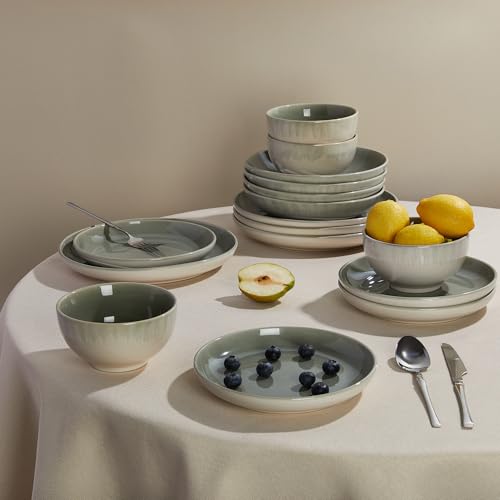Stoneware Dinnerware Sets for 8 (Gradient Green / Set (32pcs))