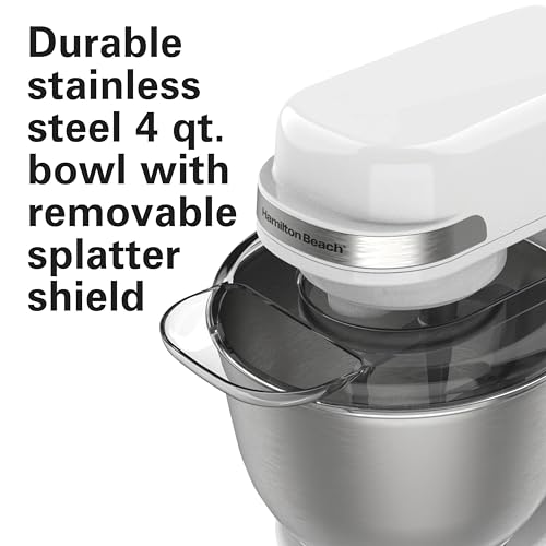 Electric Stand Mixer (White / 7 Speeds with Whisk & Splash Guard)