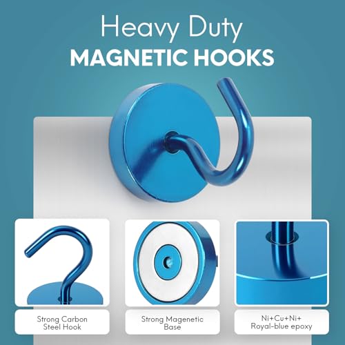 Magnetic Hooks Large Opening (Royalblue / 80lb Magnetic Hooks)