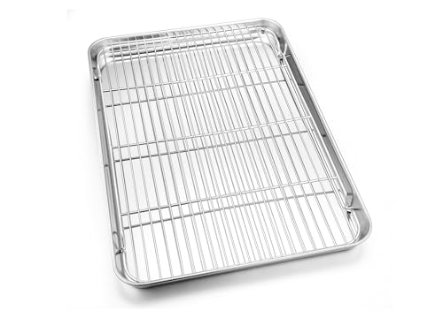 20x14 Inches XL Stainless Steel Baking Sheet with Wire Cooling Rack