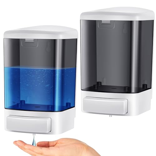 2 Pcs Wall Mounted Soap Dispenser (Black / 33.8 oz 1000 ml)