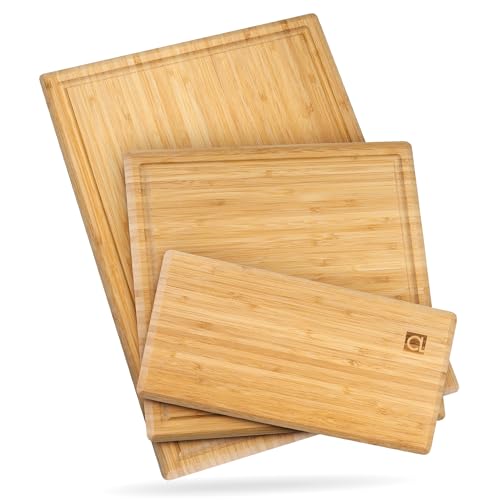 Chorus Bamboo Cutting Board Set with Juice Groove (Straight Chic Bamboo)