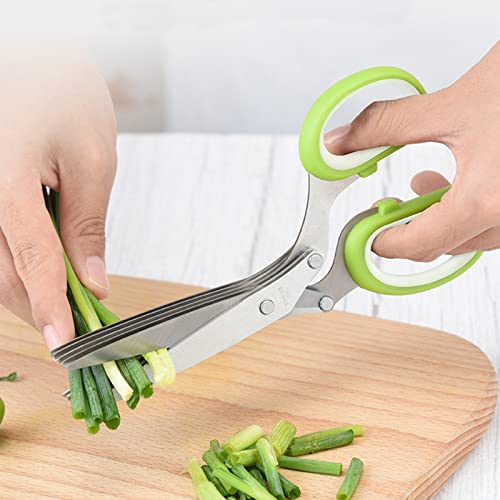 Gourmet Herb Scissors Set Multipurpose Cutting Shears with Stainless Steel 5 Blades
