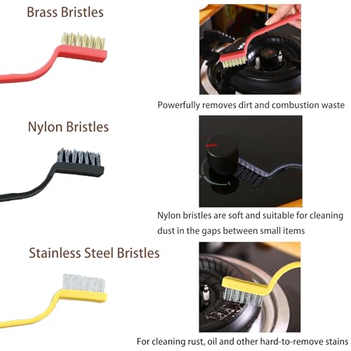 7 Pcs Multi Purpose Crevice Cleaning Brush Tool for Stubborn Kitchen Grease Stains