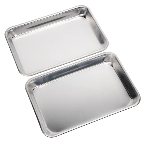 Toaster Oven Pan Nonstick Aluminum Small Tray Set of 2 (9.5" x 6.5" (1/8 Sheet Pans) - 2 PCS)