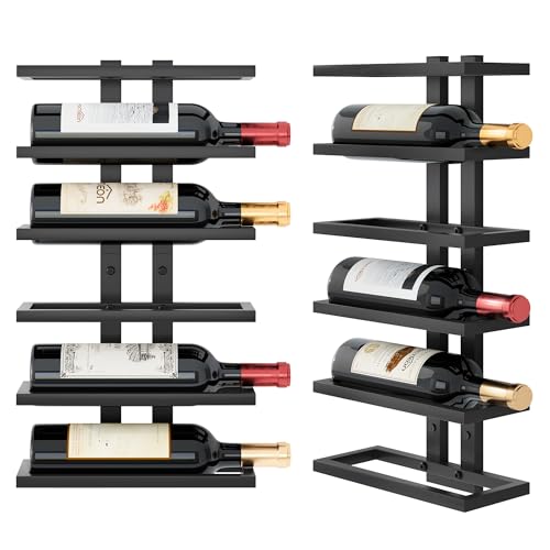 6 Tier Wall Mount Wine Rack (1 Pack (6 Bottles) / Black)