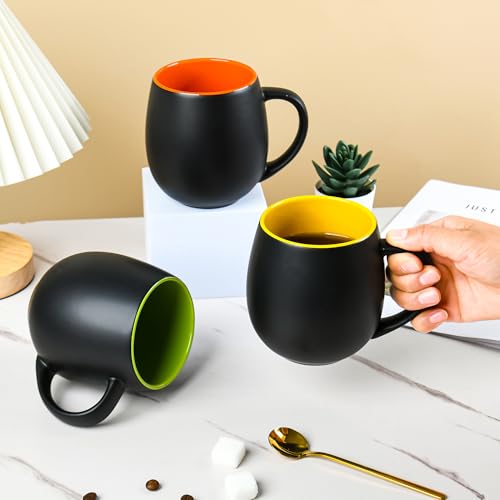 20oz ceramic Coffee Mug Sets Matte Black Porcelain Mug Multiple colors Cups for Coffee (20oz)