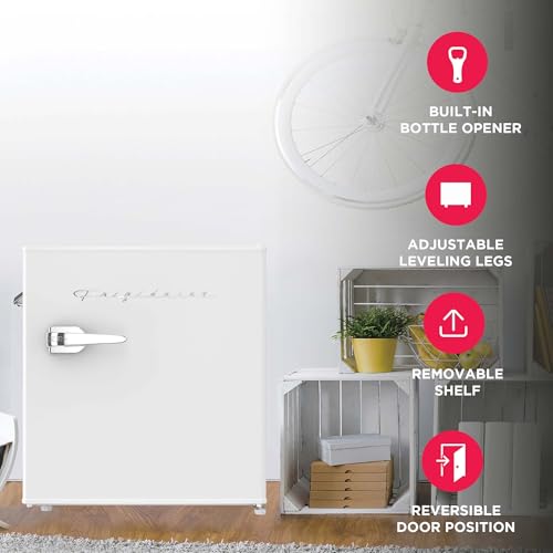 Retro Compact Fridge with Chiller (White)