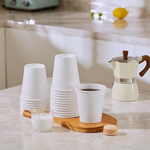 300Pack 10oz Disposable Paper Coffee Cups White Hot Coffee Cups (10oz)