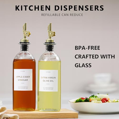 Olive Oil Dispenser for Kitchen (Transparent+Tray / 16 fl oz)