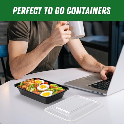 50 Pack (100-Piece) 32 oz Meal Prep Containers Reusable with Lids (32 oz)