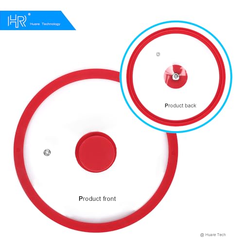 Vented Tempered Glass Cookware Lid Red 1 Pack (8.5" / Red)
