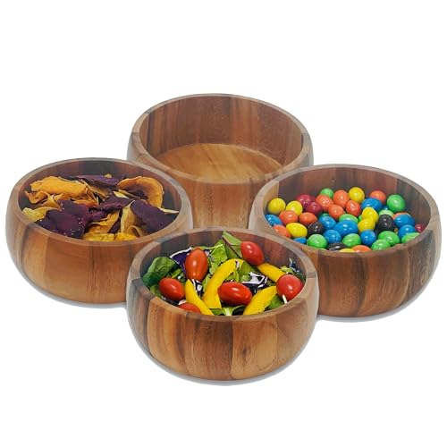 Woodard & Charles Acacia Wood Large Ind. Salad Bowls (Acacia Wood Individual Bowls-*Pack of 48 Bowls*)