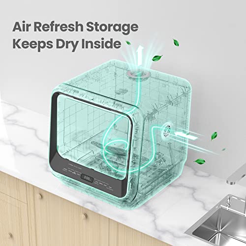 Portable Mini Dishwasher Countertop with 1.32Gal Built (Whole Black)