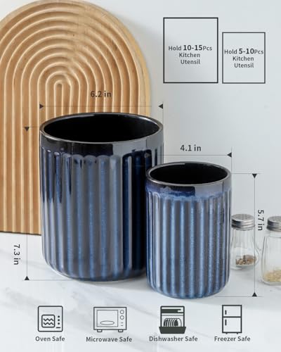 Kitchen Utensil Holder (Navy Blue / Set of 2)
