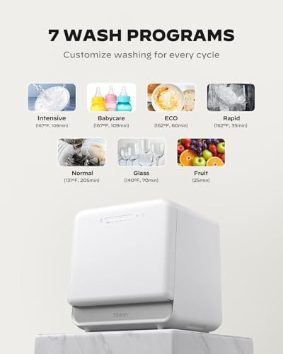 Portable Countertop Dishwasher (White without APP)