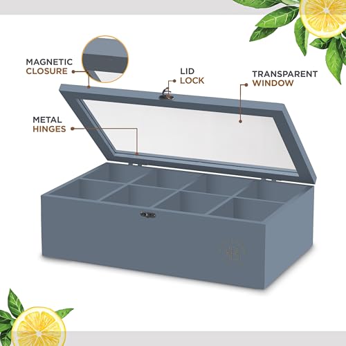 Tea Bag Organizer with Drawer (Grey)