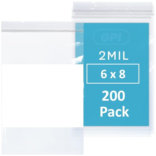 200 Count 6" x 8" Zip Bags (6" x 8")