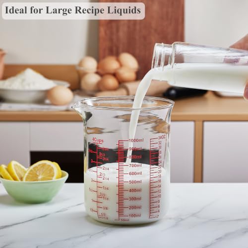 Borosilicate Glass Measuring Cup with V (4Cup,1000ML)