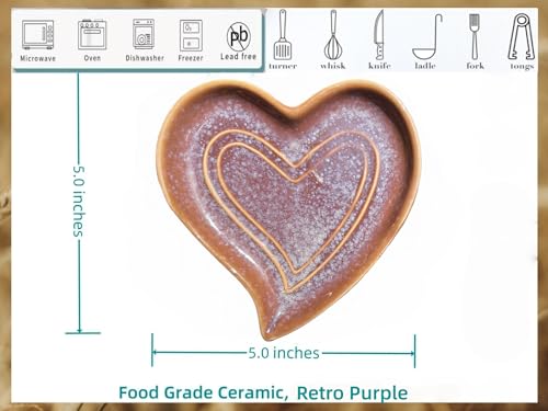 Ceramic Spoon Rest for Stove Top (Retro Purple)