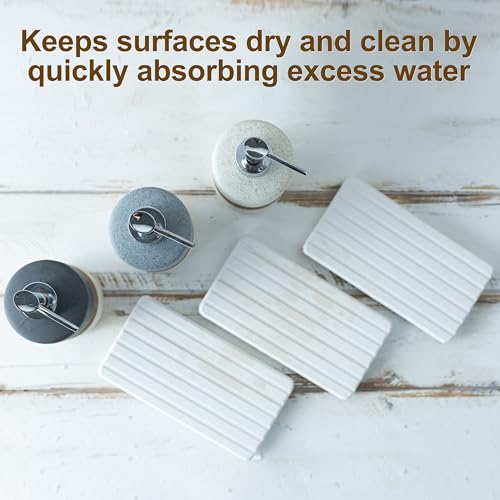 Ceramic Soap Dispenser Set of 2 (Gray and White / 2xSoap Dispenser Set with Tray)