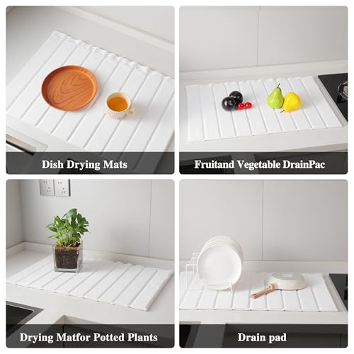 Stone Drying Mat for Kitchen Counter (White / 24.8" x 15.7")