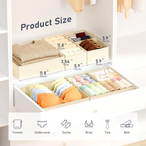 Drawer Organizer Clothes (Beige / 30 Pack)