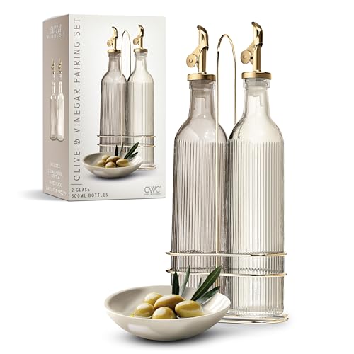 Glass Olive Oil Bottle Dispenser (Fluted / Brown)