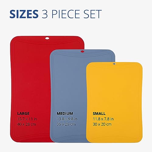 TPU Cutting Boards (3 Piece Set / Red, Blue, Yellow)