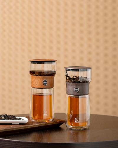Glass Infuser Teapot (02-Teak Wood / 9oz)