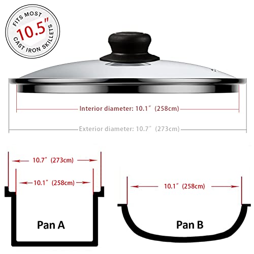 10.5 Inch Glass Lid for Pans (10.5 Inch)