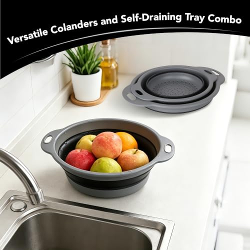 Collapsible Colander Set of 3 (Black)
