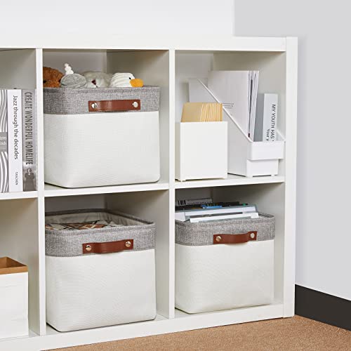 Storage Baskets for Organizing (Grey&White / L-15"x11"x9.5")