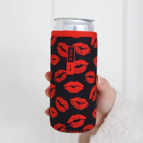 CanSok Sleeve for Beer & Soda Insulated Neoprene Cover (XOXO / 12oz Slim Can Sleeve)