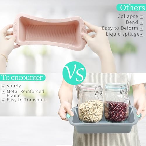 9 Inch Silicone Bread and Loaf Pan (2-Pack 9-Inch Bread Pan / Light Grey)