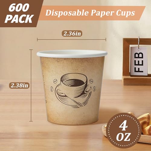 600 Pack 4 oz Small Coffee Cups Disposable Paper Espresso Cups (4OZ-600)