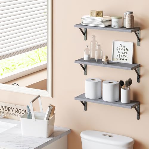 16.5in Floating Shelves for Wall Home Decor (Grey / 16.5 x 6.1 x 0.59 inches)