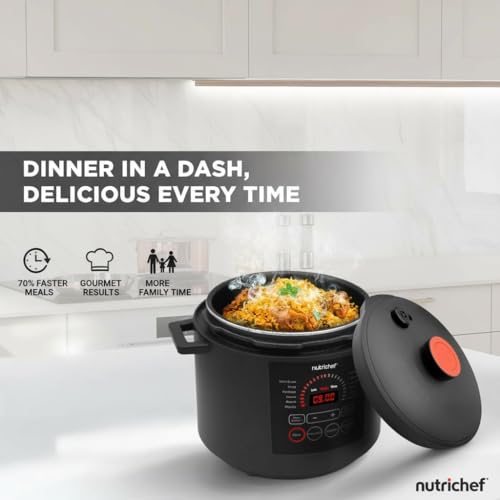 Electric Pressure Cooker 6 Quart Capacity (Black)